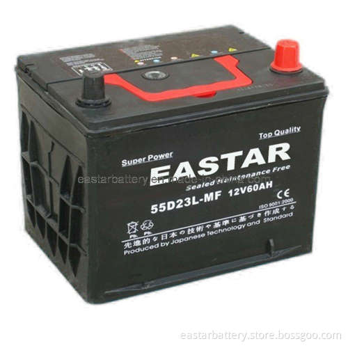 12V60ah Starting Lead Acid Mf Battery for Car (55D23LMF)